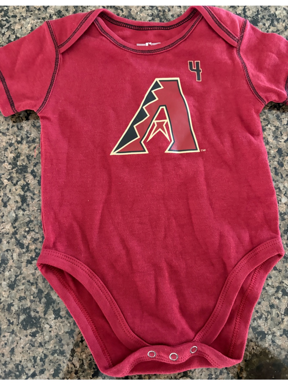 MLB Players Arizona Diamondbacks Marte #4 Red Cotton Bodysuit 6-9 Months